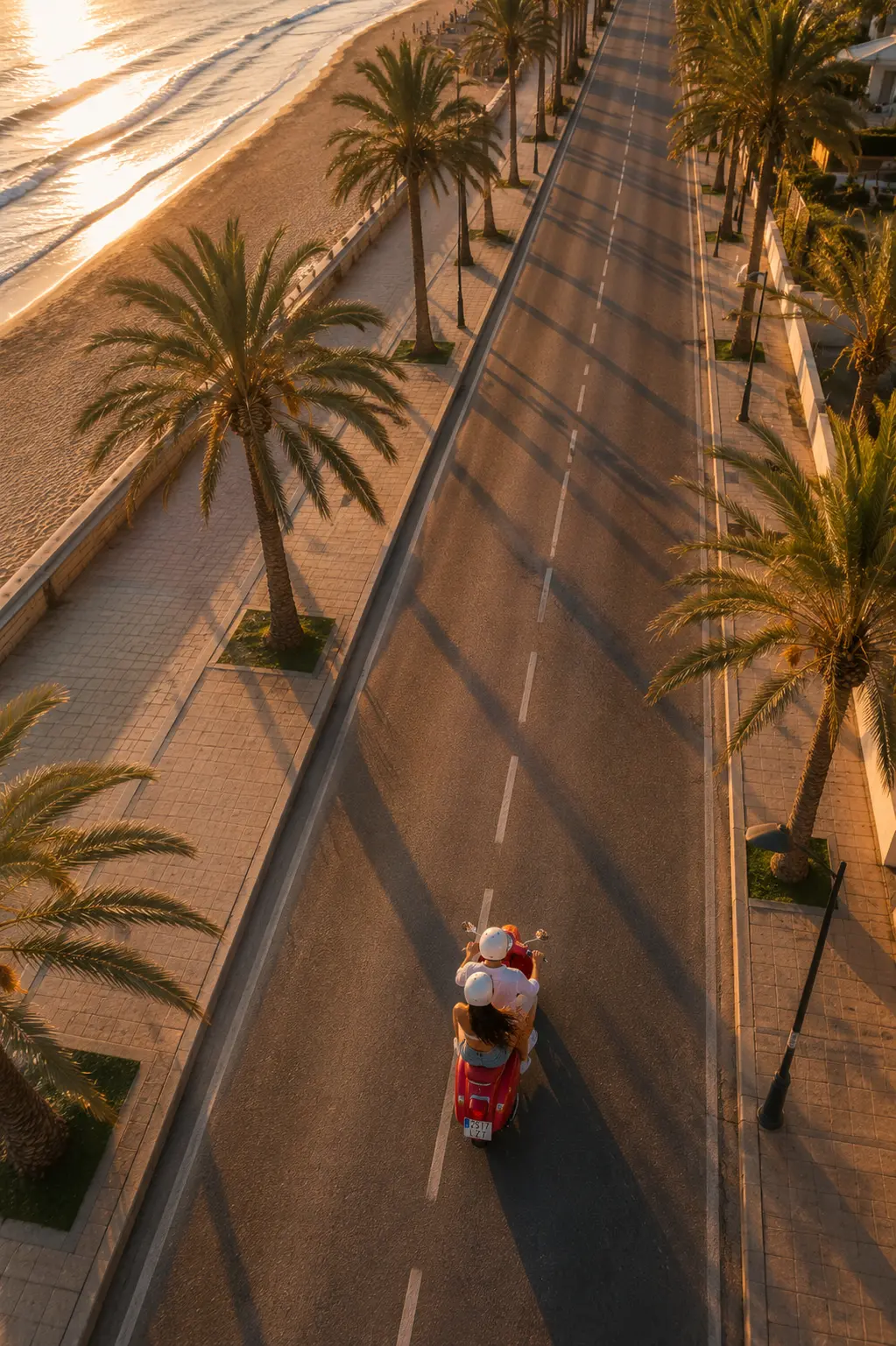 Pobrežná promenáda vo Valencii z vtáčej perspektívy